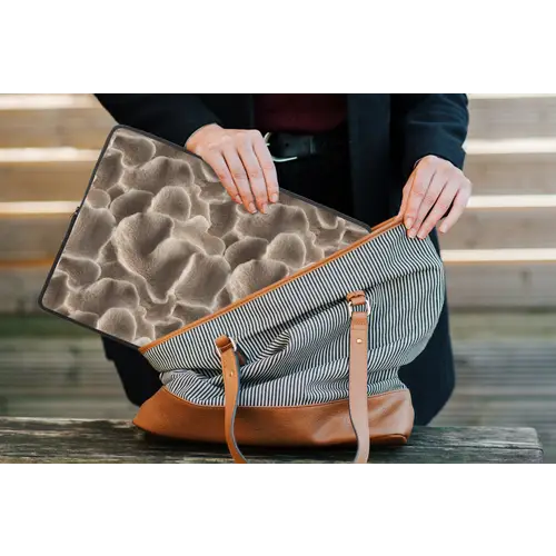 Waaiervorm - Beige - Vezel textuur laptophoes neopreen klein 279 -tas