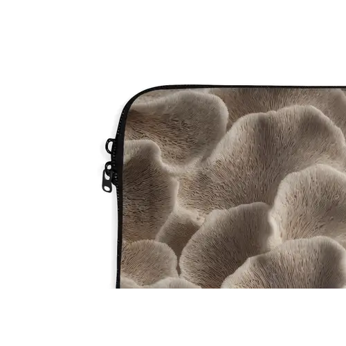 Waaiervorm - Beige - Vezel textuur laptophoes neopreen klein 279 -detail