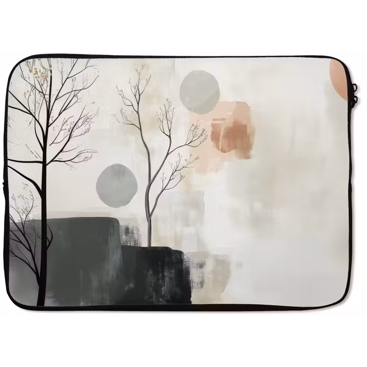 Wabi sabi - Beige - Plant laptophoes neopreen klein -zkaufland3dotto