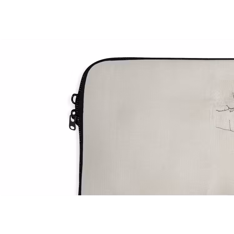 Wabi sabi - Plant - Beige laptophoes neopreen klein -detail