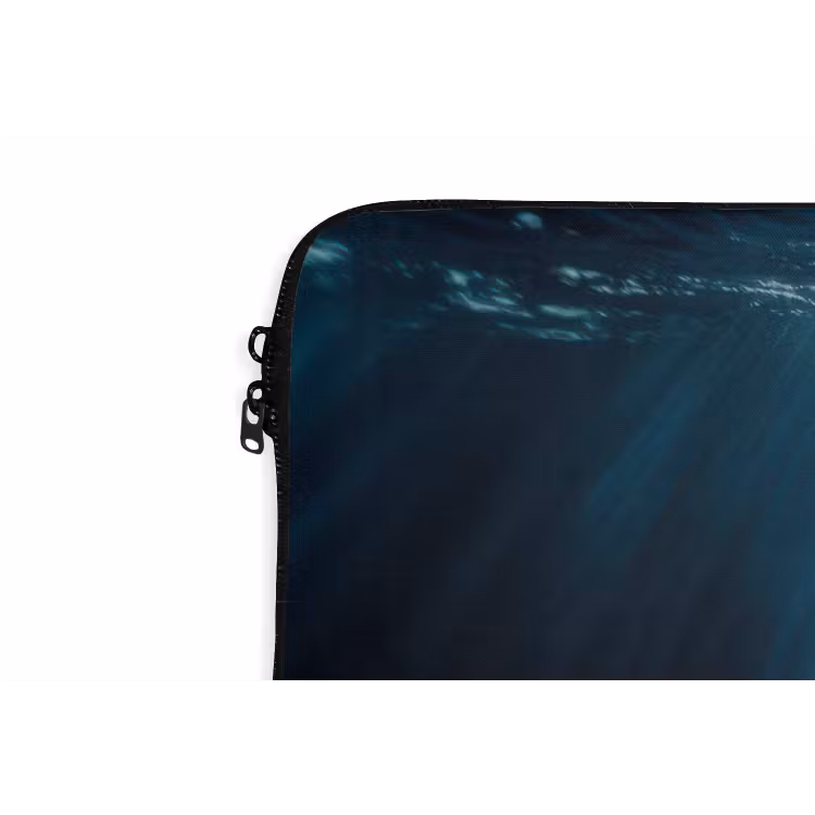 Walvis - Water - Zonnestralen - Blauw laptophoes neopreen klein -detail