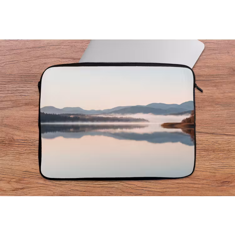 Water - Bomen - Mistlaag laptophoes neopreen klein -tafel