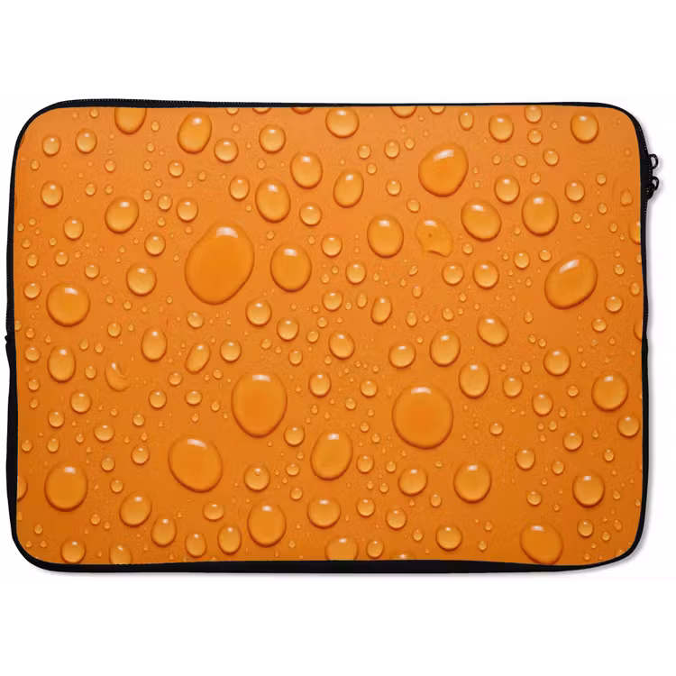 Water - Druppels - Oranje laptophoes neopreen klein -zkaufland3dotto