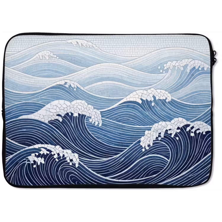 Water - Mozaïek - Landschap - Modern - Blauw laptophoes neopreen klein -zkaufland3dotto