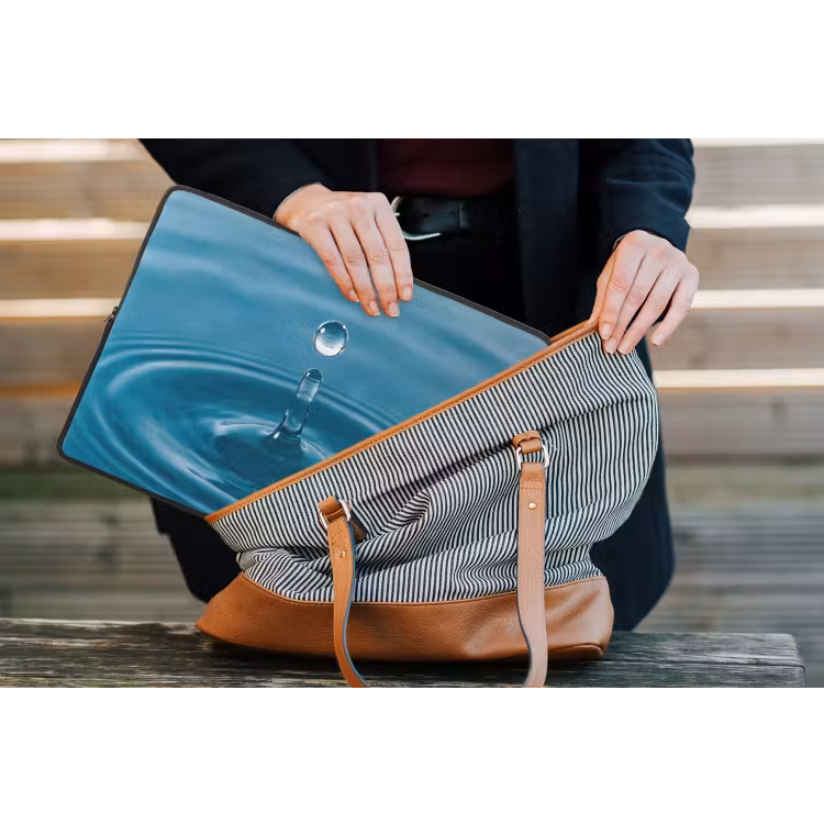 Waterdruppel - Water - Oppervlakte laptophoes neopreen klein -tas