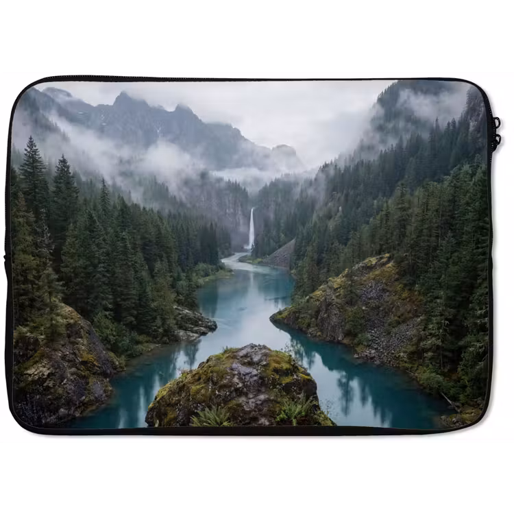 Waterval - Bomen - Bergen laptophoes neopreen klein -zkaufland3dotto