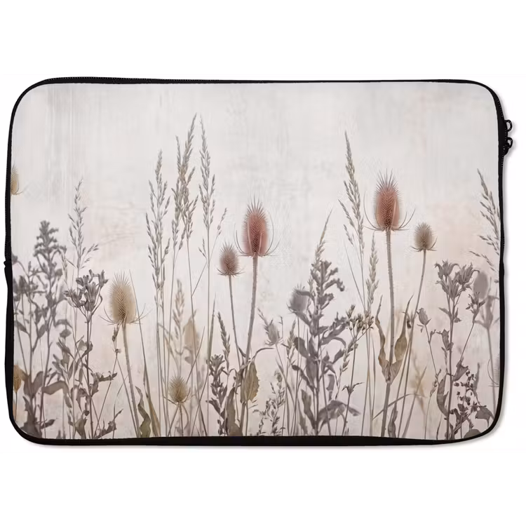 Weidebloemen - Design - Sepia laptophoes neopreen klein -zkaufland3dotto