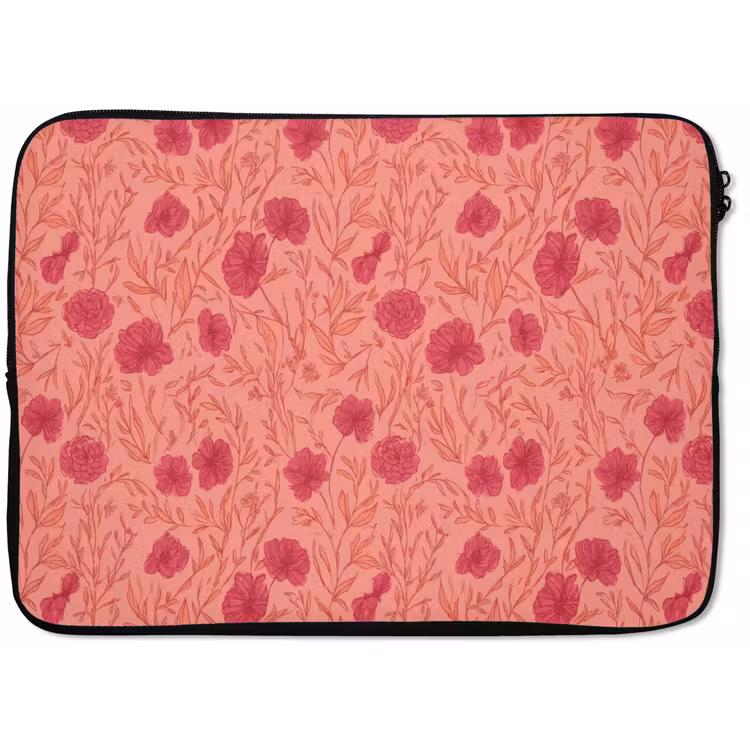 Weidebloemen - Romantisch - Roze laptophoes neopreen klein 279 -zkaufland3dotto