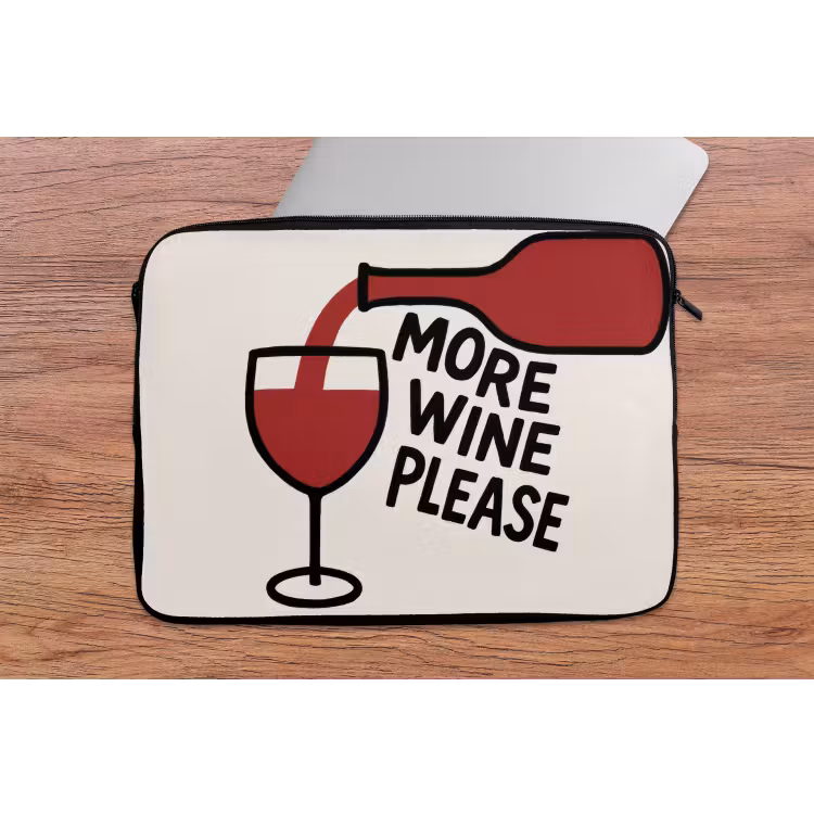 Wijnfles - Quote - Rood - Glas laptophoes neopreen klein -tafel