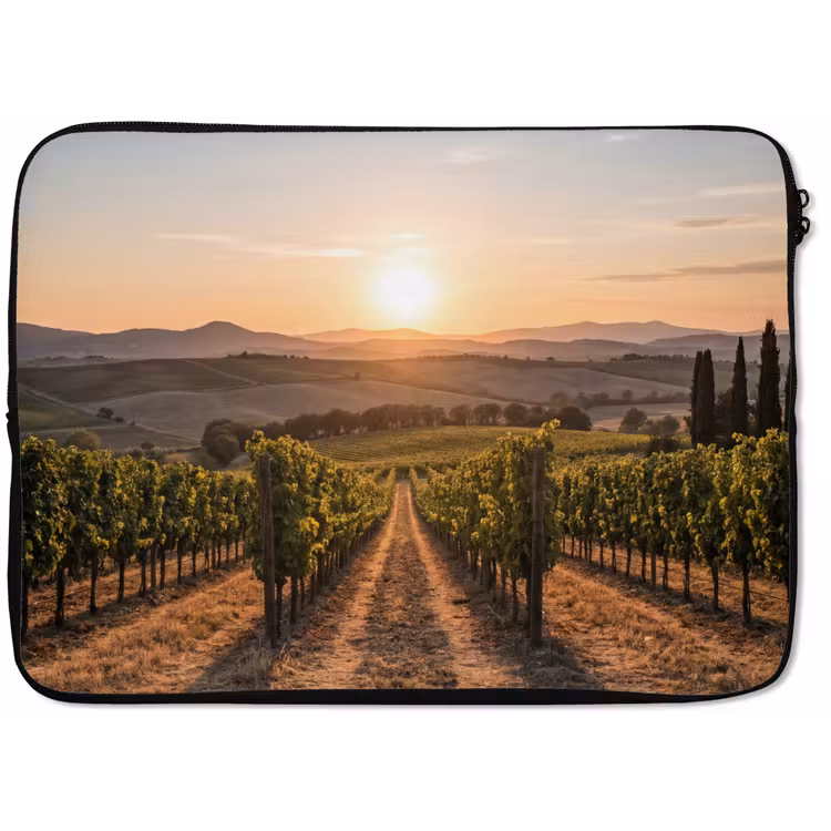 Wijngaard - Zonsondergang - Landschap laptophoes neopreen klein -zkaufland3dotto
