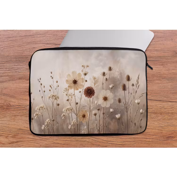 Wilde bloemen - Botanisch - Vintage - Natuur - Rustiek laptophoes neopreen klein -tafel