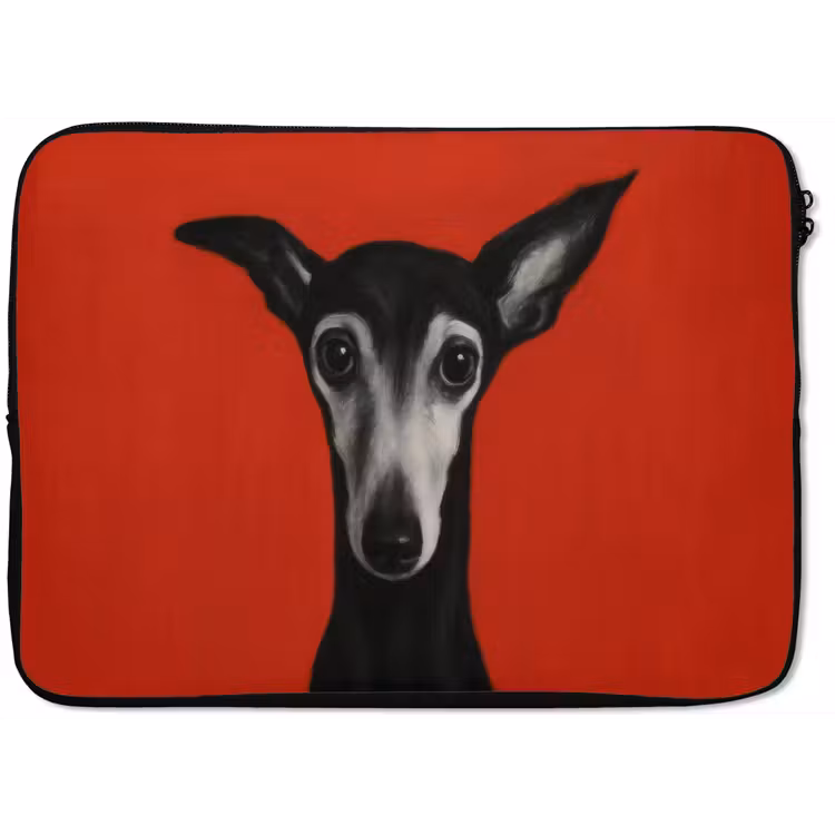 Windhond - Minimalistisch - Rood laptophoes neopreen klein -zkaufland3dotto