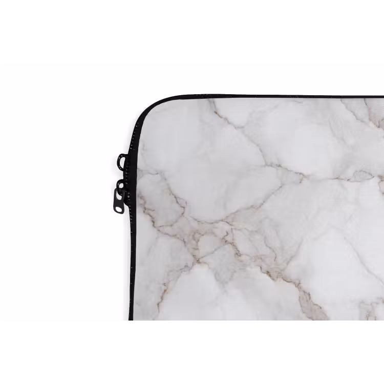Wit - Marmer - Bruin laptophoes neopreen klein 279 -detail