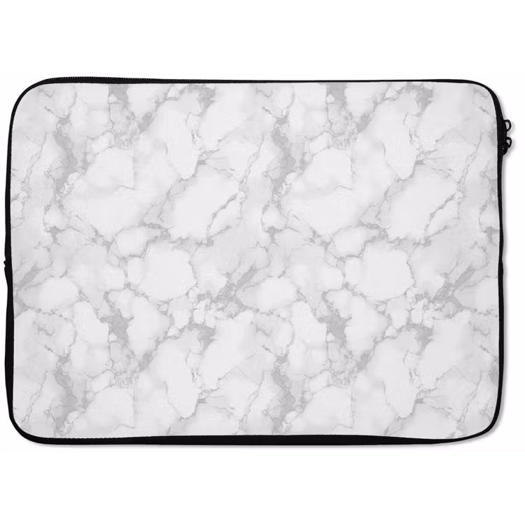 Wit - Marmer - Grijs laptophoes neopreen klein 279 -zkaufland3dotto