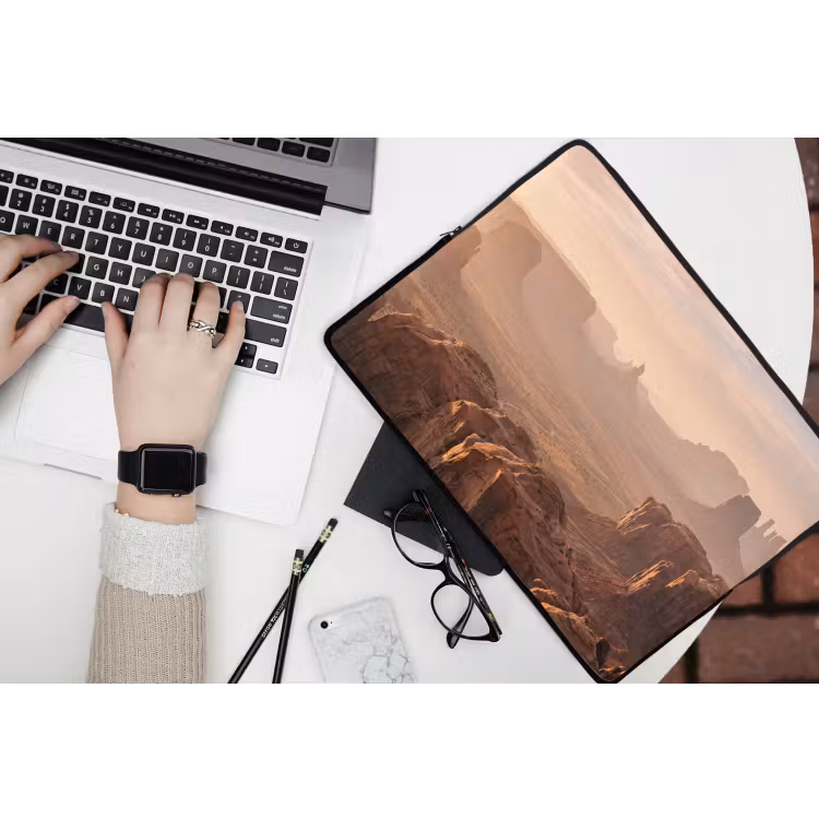 Woestijn - Landschap - Natuur laptophoes neopreen klein -bureau