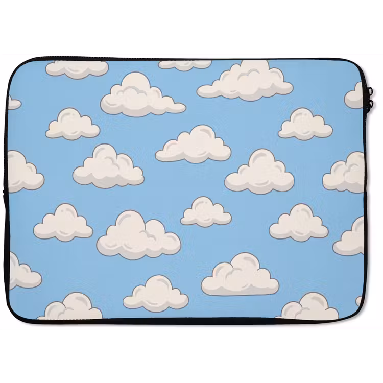 Wolk - Cartoon - Lucht - Blauw - Wit laptophoes neopreen klein -zkaufland3dotto