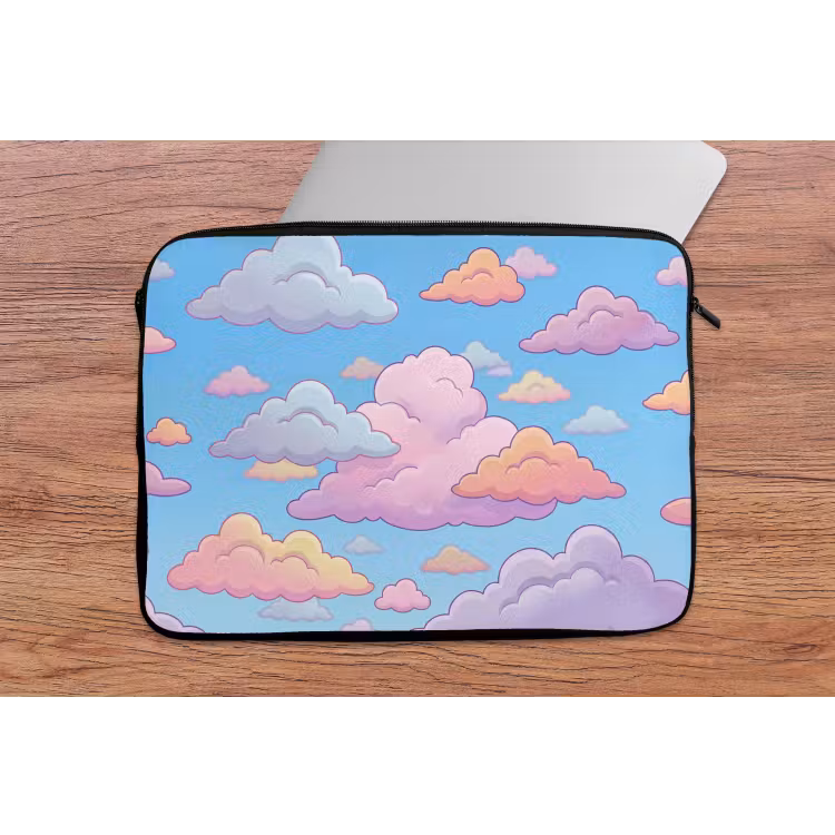 Wolk - Lucht - Natuur - Illustratie - Pastel laptophoes neopreen klein -tafel