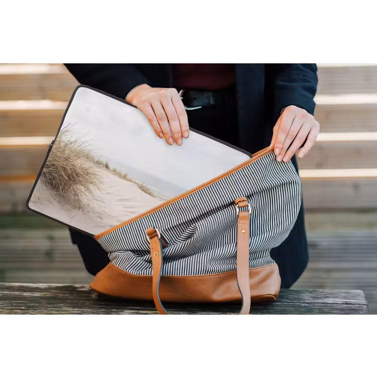 Wolken - Duinlandschap - Zand laptophoes neopreen klein -tas