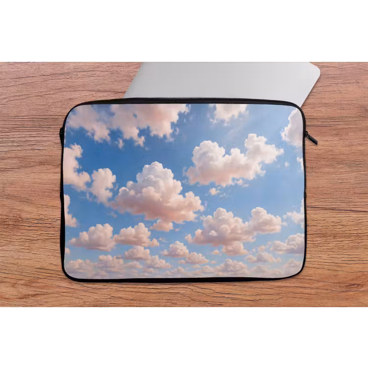 Wolken - Hemel - Natuur - Licht - Blauw laptophoes neopreen klein -tafel