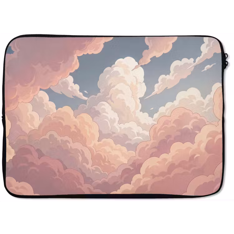 Wolken - Lucht - Natuur - Pastel - Roze laptophoes neopreen klein -zkaufland3dotto