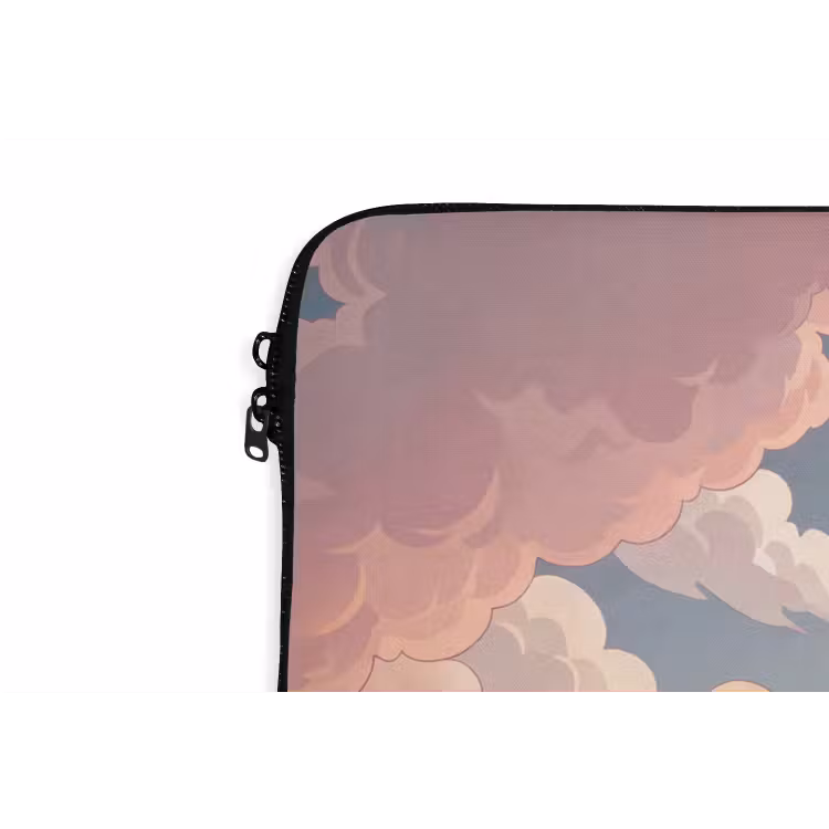Wolken - Lucht - Natuur - Pastel - Roze laptophoes neopreen klein -detail