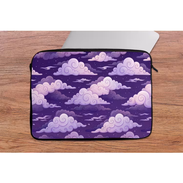 Wolken - Nacht - Natuur - Abstract - Paars laptophoes neopreen klein -tafel