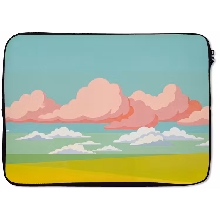 Wolken - Roze - Natuur - Modern - Pastel laptophoes neopreen klein -zkaufland3dotto