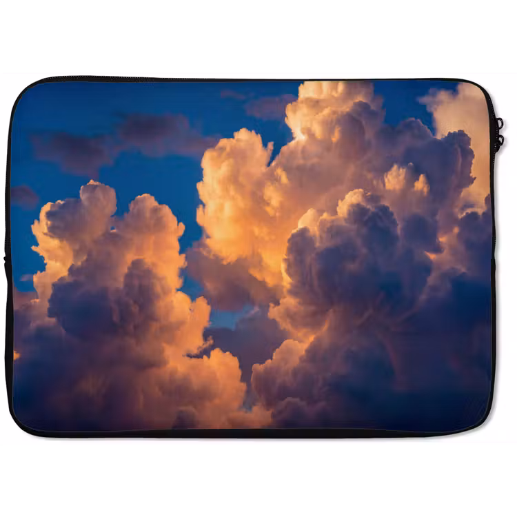Wolken - Zonsondergang - Natuur - Oranje - Blauw laptophoes neopreen klein -zkaufland3dotto