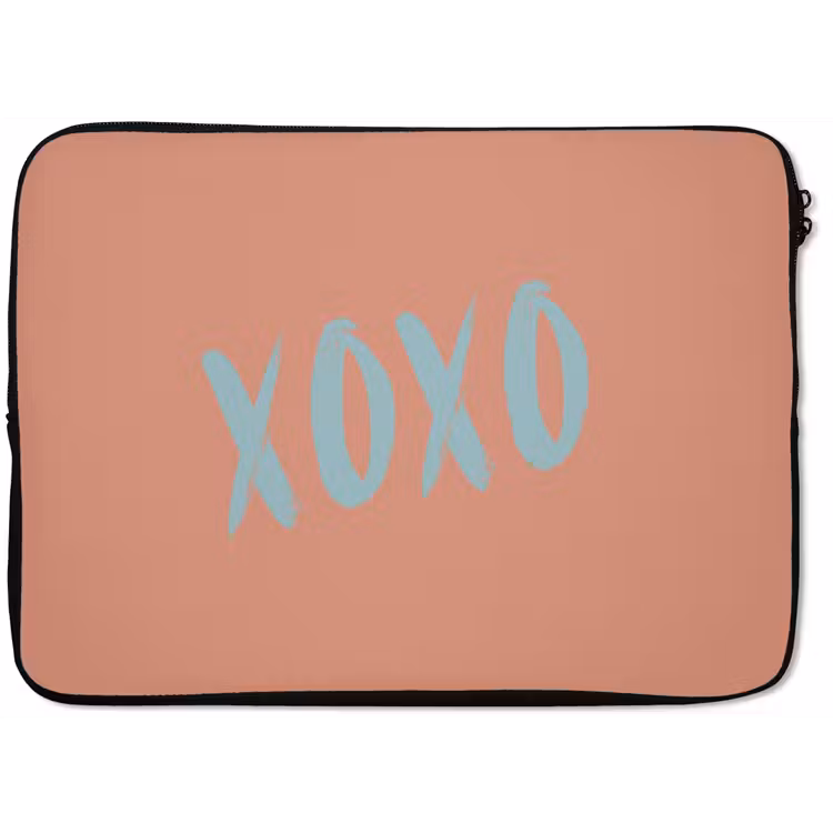 XOXO - Blauw - Perzikkleur laptophoes neopreen klein -zkaufland3dotto