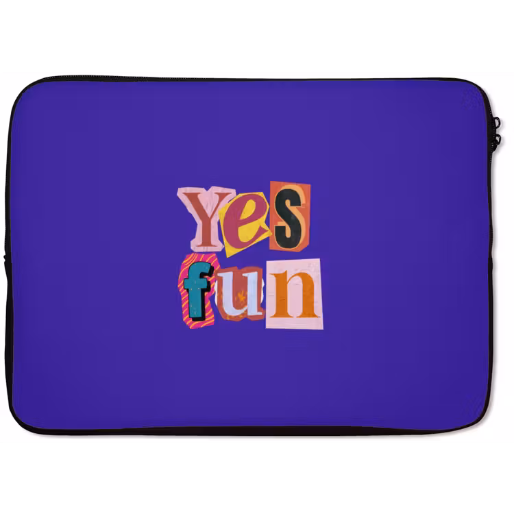 Yes fun - Kleurrijk - Collage-stijl laptophoes neopreen klein -zkaufland3dotto