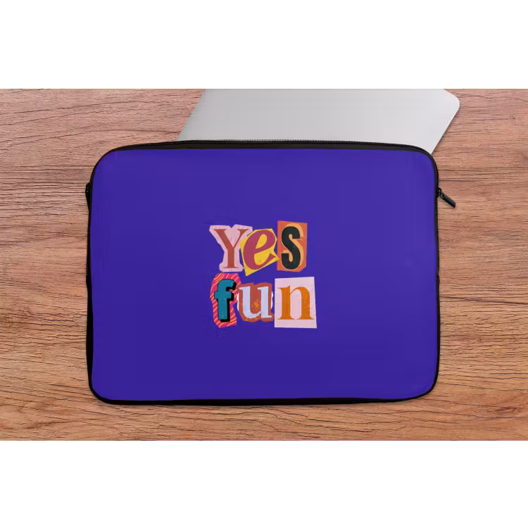 Yes fun - Kleurrijk - Collage-stijl laptophoes neopreen klein -tafel