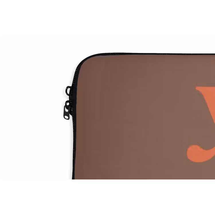 Yes girl you can - Oranje - Bruin laptophoes neopreen klein -detail