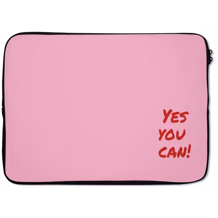 Yes you can do it - Rood - Roze laptophoes neopreen klein -zkaufland3dotto