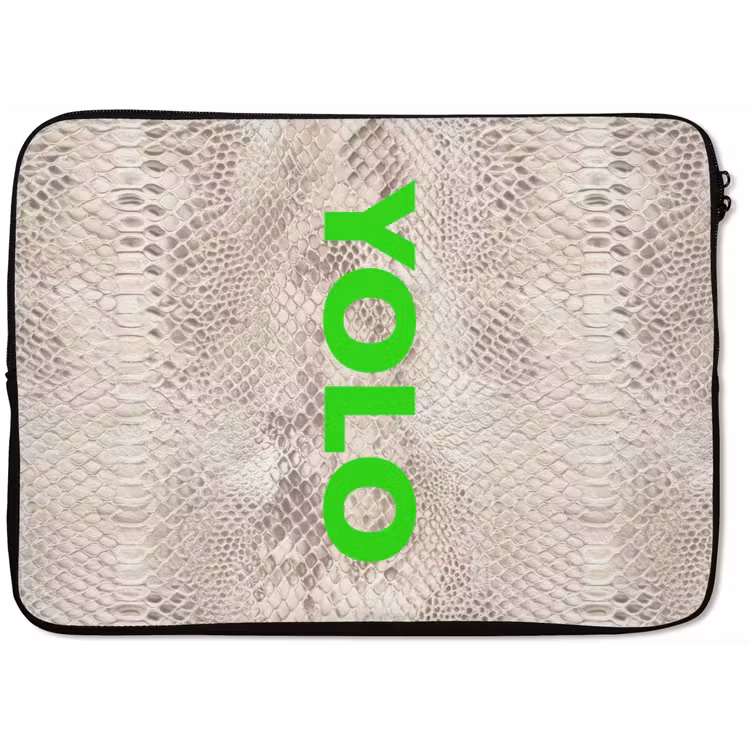 YOLO - Groen - Neon - Slangenprnt laptophoes neopreen klein -zkaufland3dotto
