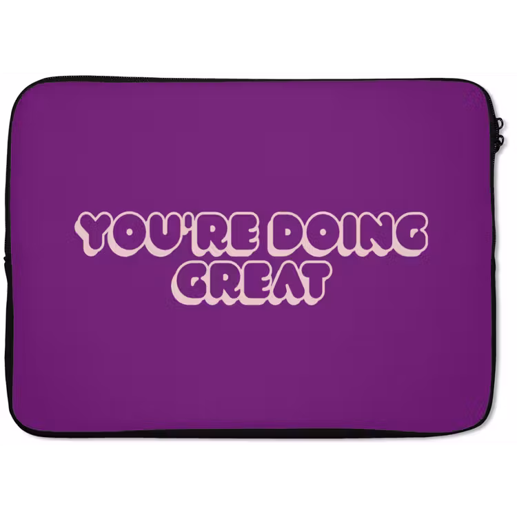 You're doing great - Paars - Bubble letters laptophoes neopreen klein -zkaufland3dotto
