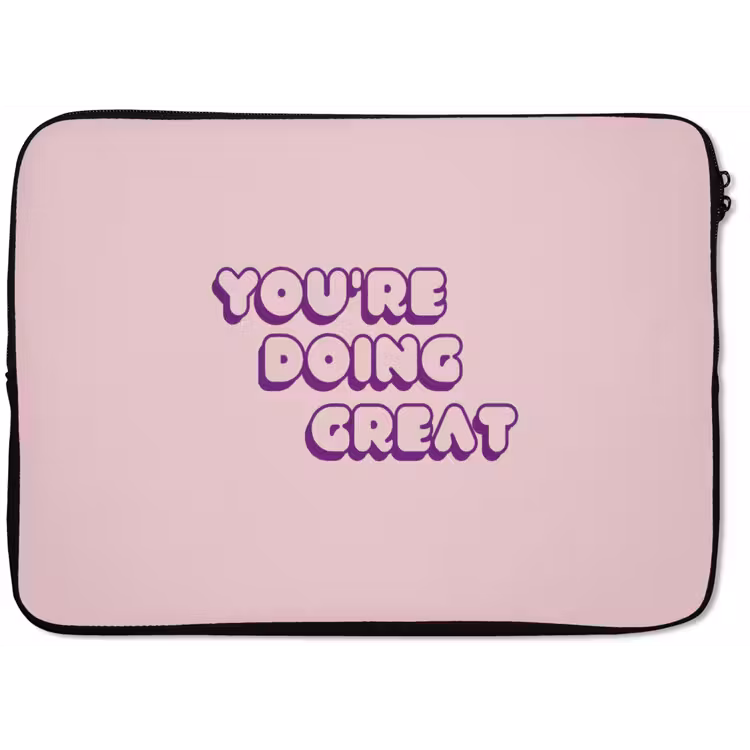 You're doing great - Roze - Bubble letters laptophoes neopreen klein -zkaufland3dotto