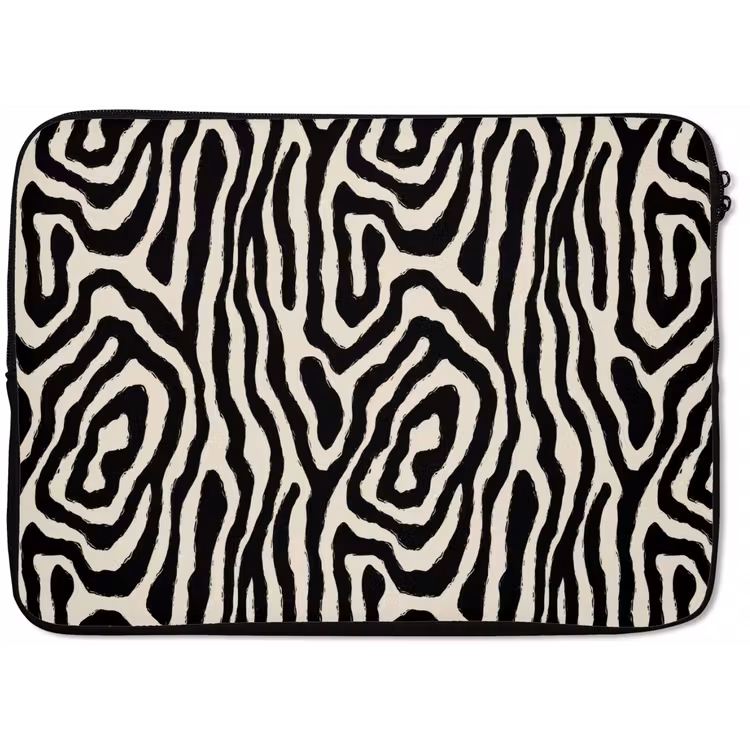 Zebra - Abstract - Zwart laptophoes neopreen klein 279 -zkaufland3dotto