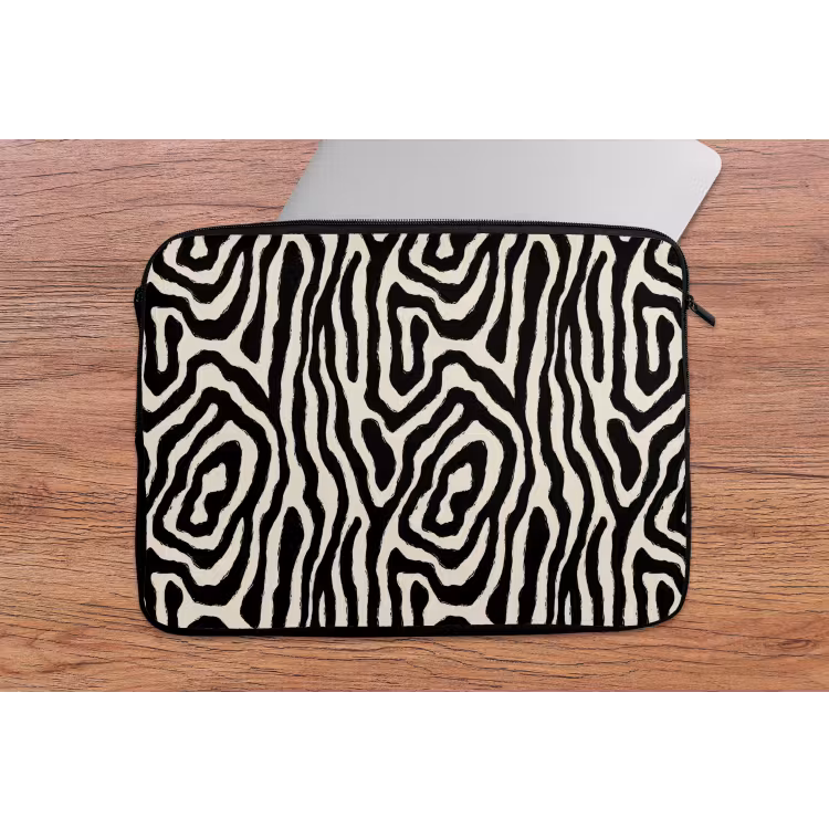 Zebra - Abstract - Zwart laptophoes neopreen klein 279 -tafel