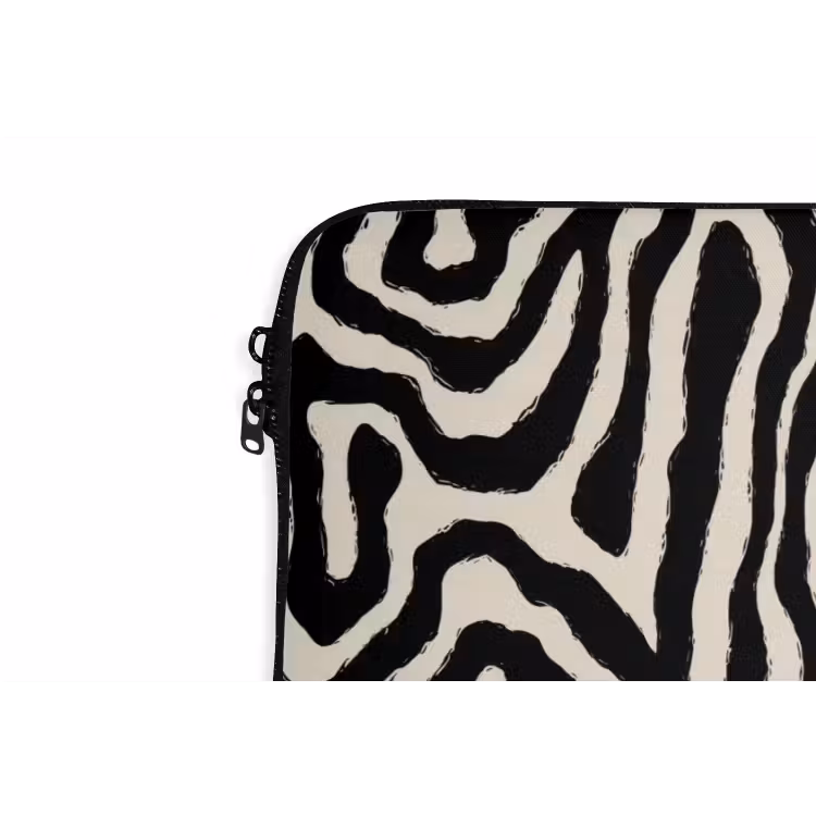 Zebra - Abstract - Zwart laptophoes neopreen klein 279 -detail