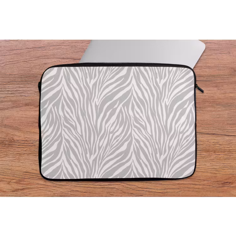 Zebra - Motief - Grijs laptophoes neopreen klein 279 -tafel
