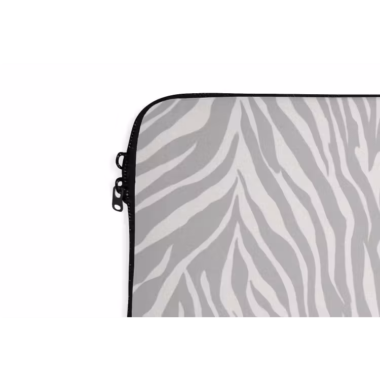 Zebra - Motief - Grijs laptophoes neopreen klein 279 -detail