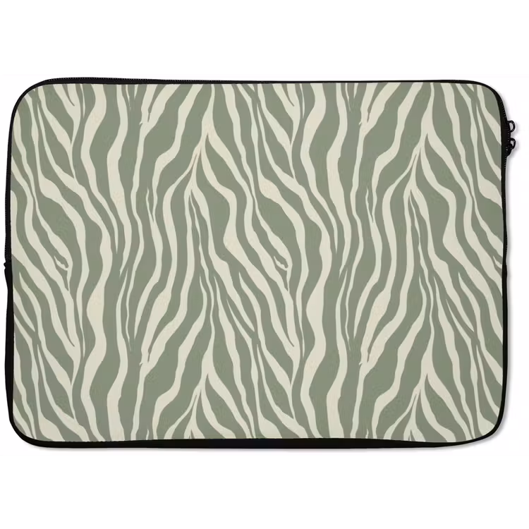 Zebra - Motief - Groen laptophoes neopreen klein 279 -zkaufland3dotto
