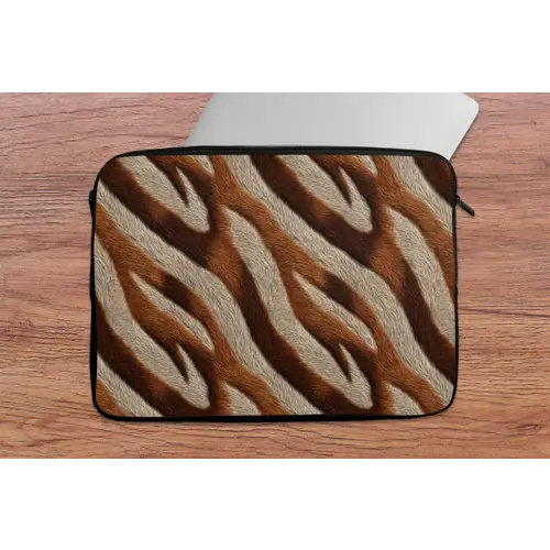 Zebra - Patroon - Bruin laptophoes neopreen klein 279 -tafel