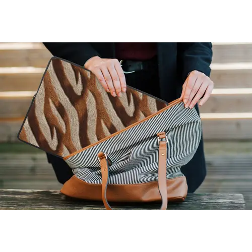 Zebra - Patroon - Bruin laptophoes neopreen klein 279 -tas