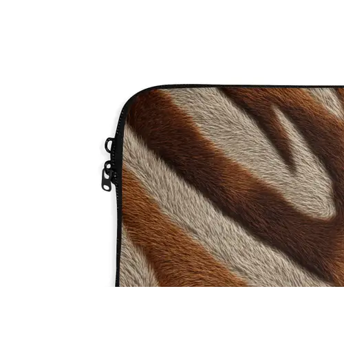 Zebra - Patroon - Bruin laptophoes neopreen klein 279 -detail