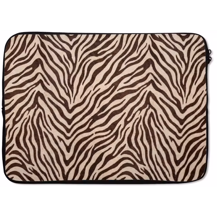 Zebra - Strepen - Bruin laptophoes neopreen klein -zkaufland3dotto