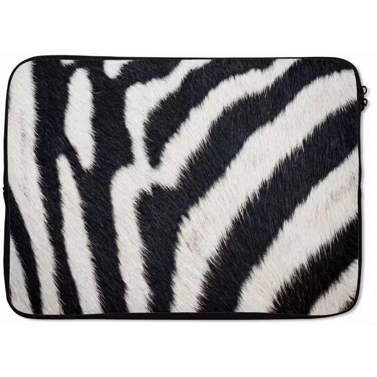 Zebra - Vacht - Klassiek - Zwart - Wit laptophoes neopreen klein -zkaufland3dotto