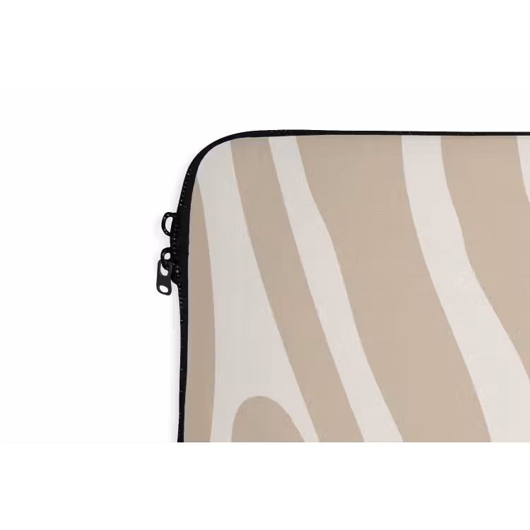 Zebraprint - Beige - Wit - Dierenprint laptophoes neopreen klein -detail