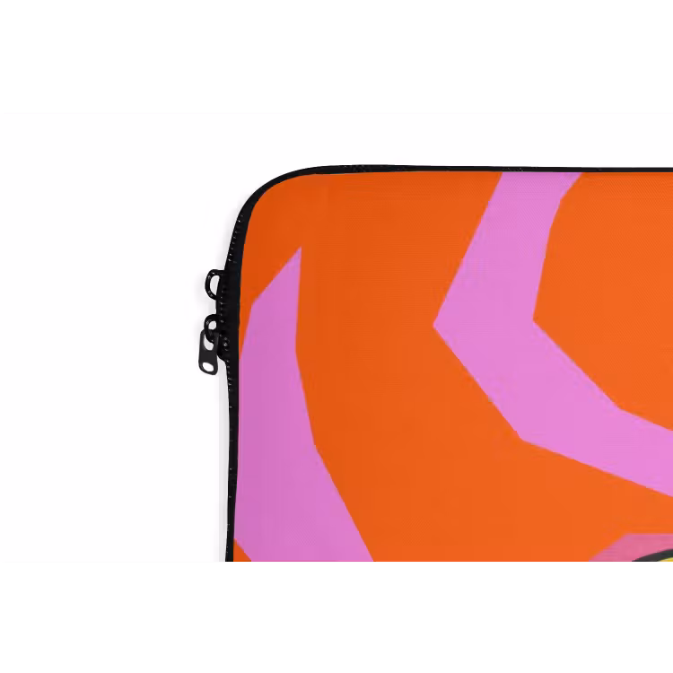 Zebraprint - Grafisch - COOL - Oranje laptophoes neopreen klein -detail