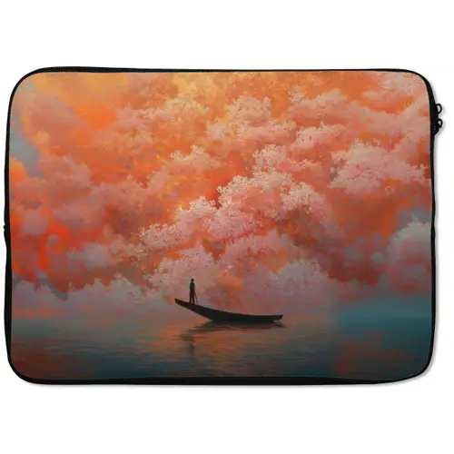 Zee - Boot - Wolken - Oranje laptophoes neopreen klein -zkaufland3dotto